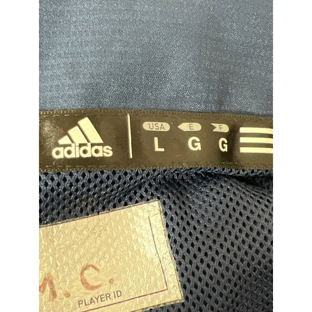 ADIDAS Essentials Three Stripes Woven Windbreaker Michigan Wolverines Blue Sz L